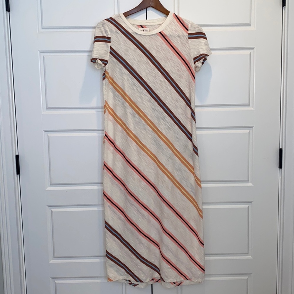 Lou & Grey Size Small Colorful Boho
Stripe Cotton Slub Midi/Maxi Dress